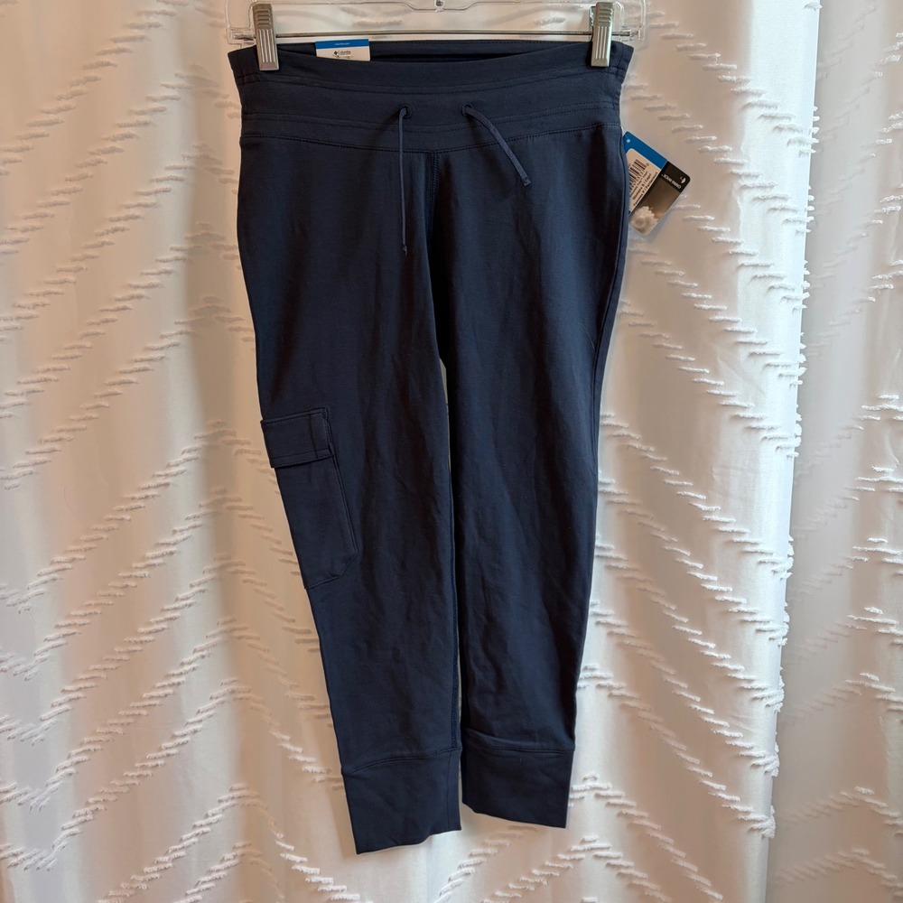 Columbia Trek Capri Womens Small Navy Blue Cargo Performance Joggers AL4912-466
